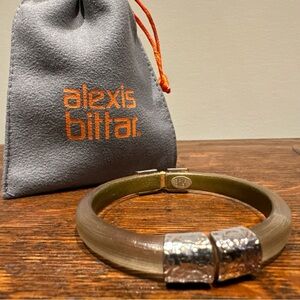 ALEXIS BITTAR Lucite Hinged Bracelet - Clear/Silver